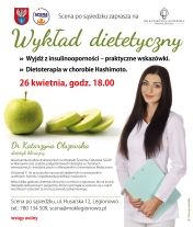 Plakat informujacy o wykładzie dietetycznym